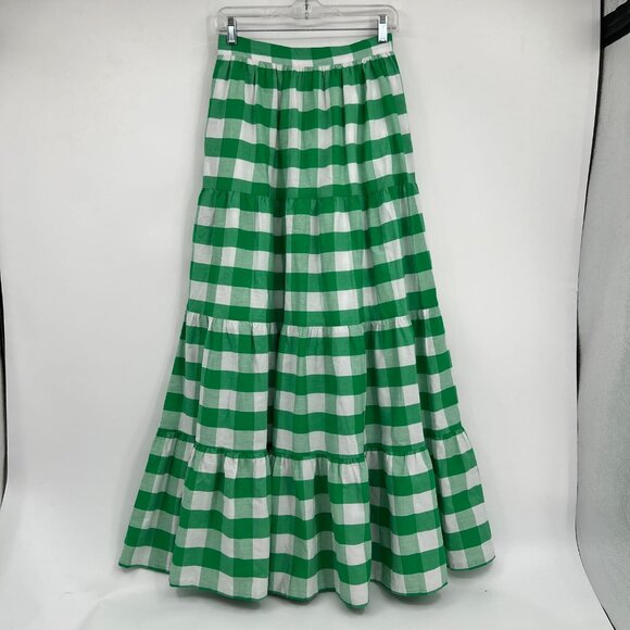 Aura Green Plaid Blouse and Maxi Skirt Set | Excellent Condition - Picture 8 of 12